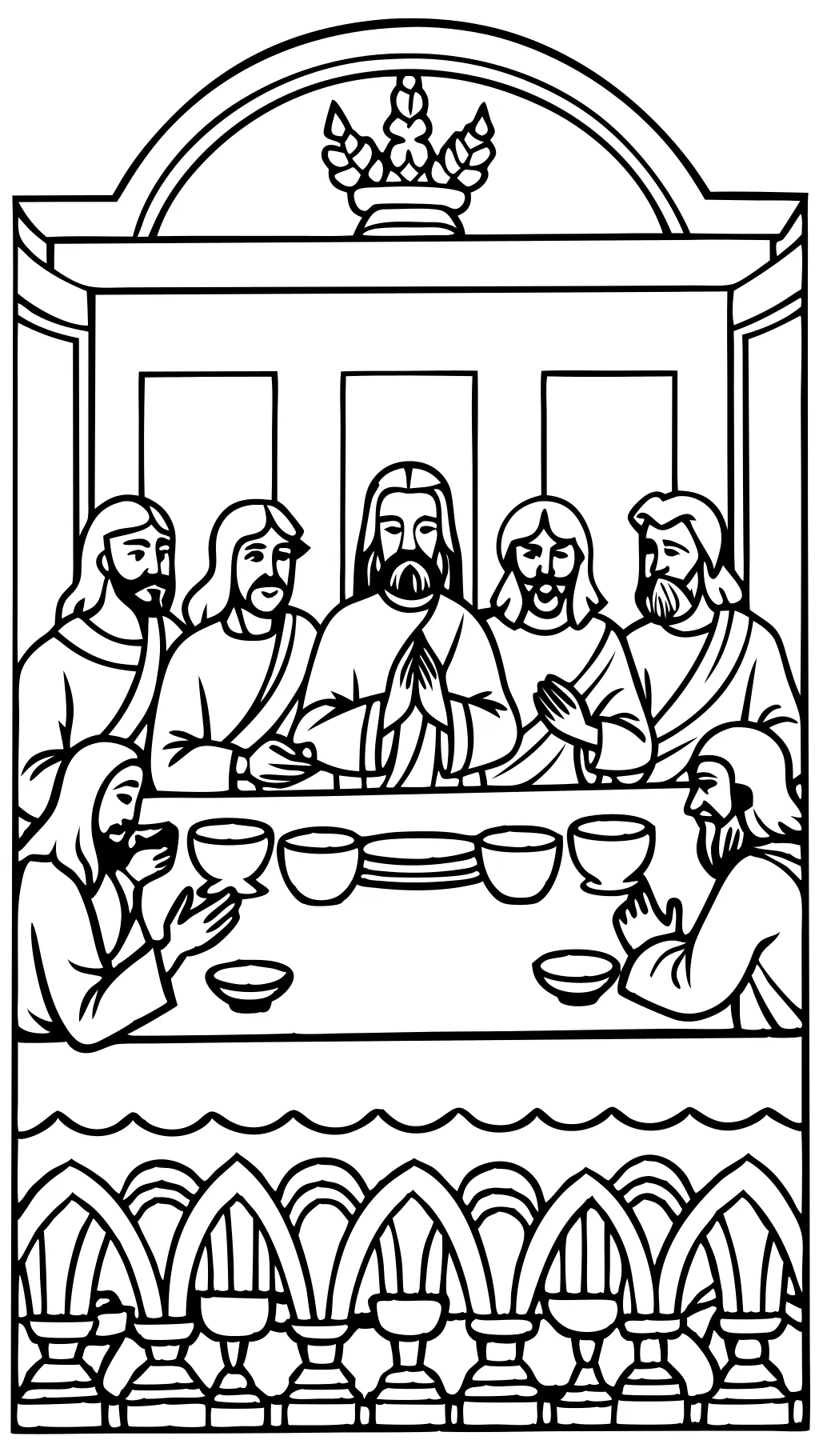 coloring page of last supper